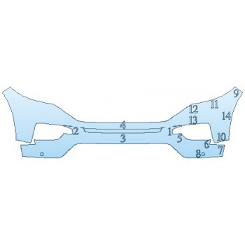 PAINT PROTECTION KIT - 2020 FORD EXPLORER XLT BUMPER WITH SENSORS - INVISIBLEMASK - 3M PAINT PROTECTION