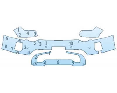 PAINT PROTECTION KIT - 2020 GMC SIERRA 2500 AT4 BUMPER WITH SENSORS (WITH LICENSE) - INVISIBLEMASK - 3M PAINT PROTECTION