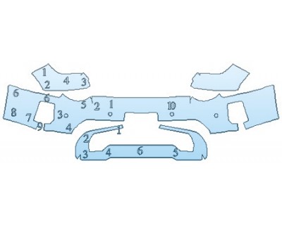 PAINT PROTECTION KIT - 2020 GMC SIERRA 3500 DENALI BUMPER WITH SENSORS (WITH LICENSE) - INVISIBLEMASK - 3M PAINT PROTECTION