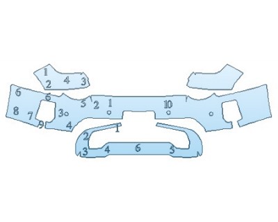 PAINT PROTECTION KIT - 2020 GMC SIERRA 3500 SLT BUMPER WITH SENSORS (WITH LICENSE) - INVISIBLEMASK - 3M PAINT PROTECTION
