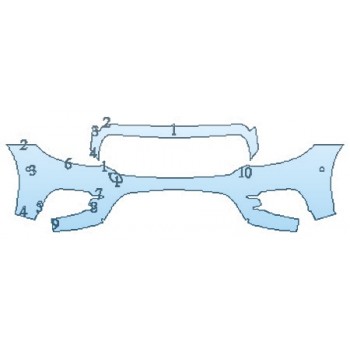 PAINT PROTECTION KIT - 2020 MERCEDES E-CLASS SEDAN E350 BASE BUMPER WITH SENSORS - PRECUT PPF CLEAR BRA WRAP