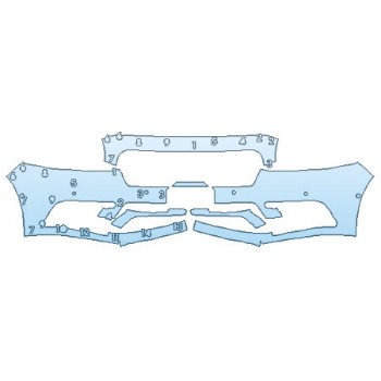 PAINT PROTECTION KIT - 2020 LINCOLN CONTINENTAL RESERVE BUMPER WITH SENSORS (PLATE CUTOUT) - PRECUT PPF CLEAR BRA WRAP