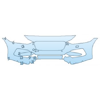 PAINT PROTECTION KIT - 2020 JAGUAR XE P250 S BUMPER WITH WASHERS AND SENSORS - PRECUT PPF CLEAR BRA WRAP