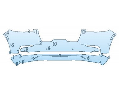PAINT PROTECTION KIT - 2020 LINCOLN AVIATOR STANDARD BUMPER (NO LICENSE PLATE CUTOUT) - PRECUT PPF CLEAR BRA WRAP
