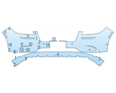 PAINT PROTECTION KIT - 2020 LINCOLN CORSAIR STANDARD BUMPER (SPLIT) - PRECUT PPF CLEAR BRA WRAP