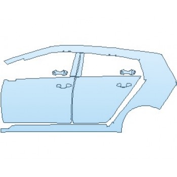 PAINT PROTECTION KIT - 2021 VOLKSWAGEN GOLF R HATCHBACK REAR QUARTER PANEL DOORS AND B PILLARS COVERS TEXTURED PAINT LEFT - PRECUT PPF CLEAR BRA WRAP