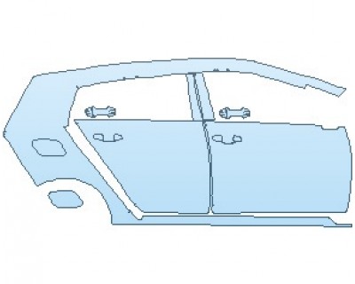 PAINT PROTECTION KIT - 2021 VOLKSWAGEN GOLF R HATCHBACK REAR QUARTER PANEL DOORS AND B PILLARS STOPS ABOVE TEXTURED PAINT RIGHT - PRECUT PPF CLEAR BRA WRAP