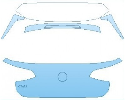 PAINT PROTECTION KIT - 2021 VOLKSWAGEN GOLF GTI AUTOBAHN REAR HATCH WITH GTI EMBLEM - PRECUT PPF CLEAR BRA WRAP