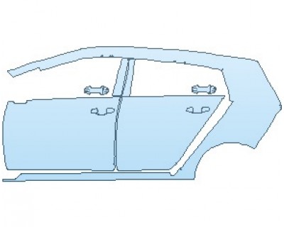 PAINT PROTECTION KIT - 2021 VOLKSWAGEN GOLF GTI AUTOBAHN REAR QUARTER PANEL DOORS AND B PILLARS STOPS ABOVE TEXTURED PAINT LEFT - PRECUT PPF CLEAR BRA WRAP