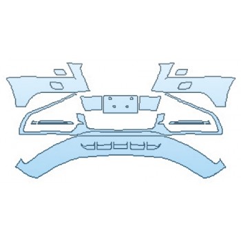 PAINT PROTECTION KIT - 2016 AUDI Q5 S-LINE BUMPER WITH WASHERS (SPLIT) - PRECUT PPF CLEAR BRA WRAP