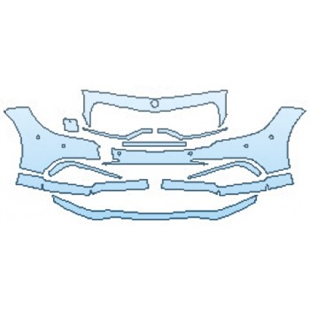 PAINT PROTECTION KIT - 2016 MERCEDES CLS-CLASS CLS63 AMG BUMPER WITH SENSORS (11 PIECE) - PRECUT PPF CLEAR BRA WRAP