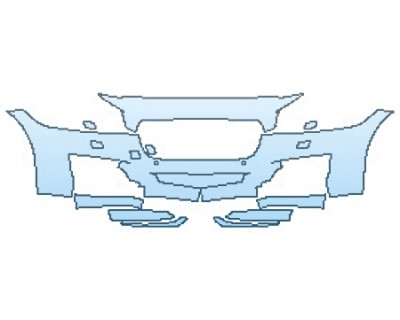 PAINT PROTECTION KIT - 2016 JAGUAR XF R-SPORT BUMPER WITH WASHERS AND SENSORS (7 PIECE) - PRECUT PPF CLEAR BRA WRAP