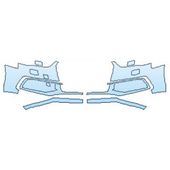 PAINT PROTECTION KIT - 2016 AUDI S4 V6 BUMPER WITH WASHERS (SPLIT) - PRECUT PPF CLEAR BRA WRAP