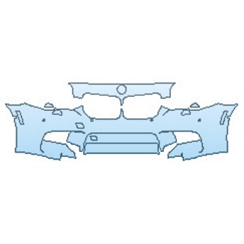 PAINT PROTECTION KIT - 2016 BMW M5 SEDAN BUMPER WITH WASHERS  SENSORS  CAMERAS (3 PIECE) - PRECUT PPF CLEAR BRA WRAP
