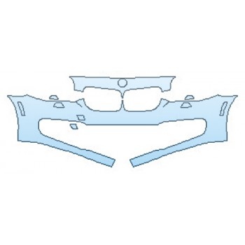 PAINT PROTECTION KIT - 2016 BMW 5 SERIES LUXURY LINE BUMPER WITH WASHERS (2 PIECE) - PRECUT PPF CLEAR BRA WRAP