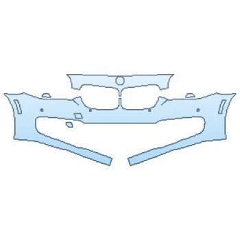 Precut PPF Kit – Clear Bra Paint Protection Film PAINT PROTECTION KIT - 2016 BMW 5 SERIES LUXURY LINE BUMPER WITH SENSORS (2 PIECE) - PRECUT PPF CLEAR BRA WRAP