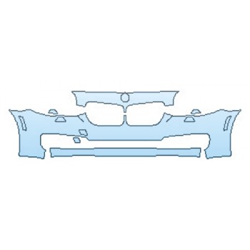 PAINT PROTECTION KIT - 2016 BMW 5 SERIES MODERN LINE BUMPER WITH WASHERS (3 PIECE) - PRECUT PPF CLEAR BRA WRAP