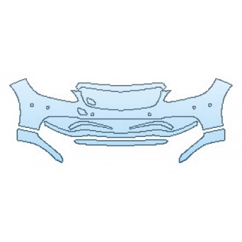 PAINT PROTECTION KIT - 2016 MERCEDES E-CLASS E63 AMG SEDAN BUMPER WITH SENSOR (8 PIECE) - PRECUT PPF CLEAR BRA WRAP