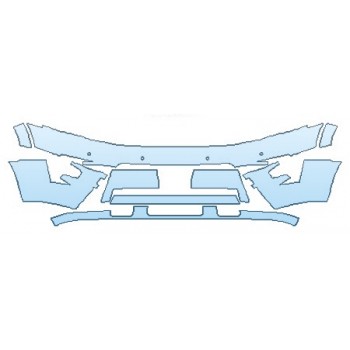 PAINT PROTECTION KIT - 2017 FORD EXPEDITION PLATINUM BUMPER WITH SENSORS (PLATE CUTOUT) - PRECUT PPF CLEAR BRA WRAP