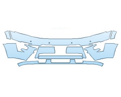 PAINT PROTECTION KIT - 2017 FORD EXPEDITION PLATINUM BUMPER WITH SENSORS (PLATE CUTOUT) - PRECUT PPF CLEAR BRA WRAP