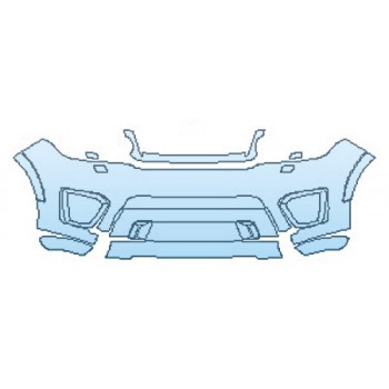 PAINT PROTECTION KIT - 2016 LAND ROVER RANGE ROVER SPORT SVR BUMPER WITH WASHERS - PRECUT PPF CLEAR BRA WRAP