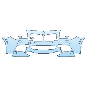 PAINT PROTECTION KIT - 2016 BMW 6 SERIES GRAN COUPE M SPORT BUMPER WITH WASHERS AND SENSORS (5 PIECE) - PRECUT PPF CLEAR BRA WRAP