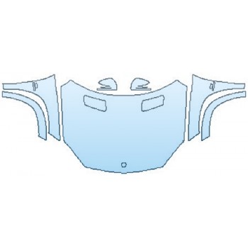 PAINT PROTECTION KIT - 2017 MERCEDES GLS-CLASS GLS63 AMG FULL HOOD(WRAPPED EDGES) FENDERS MIRRORS - PRECUT PPF CLEAR BRA WRAP