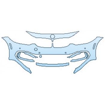 PAINT PROTECTION KIT - 2017 BMW 4 SERIES 430I COUPE BASE BUMPER WITH SENSORS(5 PIECE) - PRECUT PPF CLEAR BRA WRAP