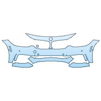 PAINT PROTECTION KIT - 2017 BMW 4 SERIES 430I GRAN COUPE M SPORT BUMPER WITH SENSORS - PRECUT PPF CLEAR BRA WRAP