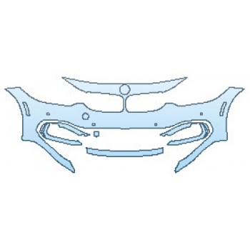 PAINT PROTECTION KIT - 2017 BMW 4 SERIES 430I XDRIVE COUPE BASE BUMPER WITH SENSORS(4 PIECE) - PRECUT PPF CLEAR BRA WRAP