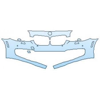 Precut PPF Kit – Clear Bra Paint Protection Film PAINT PROTECTION KIT - 2017 BMW 5 SERIES 528I SEDAN BASE BUMPER WITH WASHERS AND SENSORS(2 PIECE) - PRECUT PPF CLEAR BRA WRAP