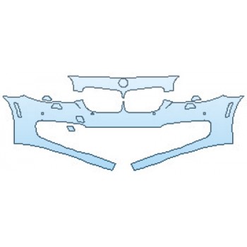 PAINT PROTECTION KIT - 2017 BMW 5 SERIES 535I SEDAN BASE BUMPER WITH WASHERS AND SENSORS(2 PIECE) - PRECUT PPF CLEAR BRA WRAP
