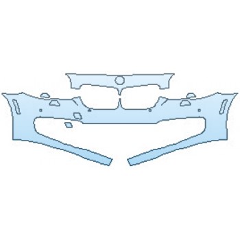 PAINT PROTECTION KIT - 2017 BMW 5 SERIES 535I XDRIVE SEDAN LUXURY LINE BUMPER WITH WASHERS AND SENSORS(2 PIECE) - PRECUT PPF CLEAR BRA WRAP