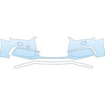 PAINT PROTECTION KIT - 2013 AUDI S4 SEDAN 3.0T BASE BUMPER(WITH WASHERS AND TOW HOOK) KIT - PRECUT PPF CLEAR BRA WRAP