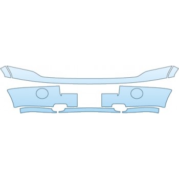 PAINT PROTECTION KIT - 2014 FORD EXPEDITION XLT LE BUMPER (NO SENSORS WITH PLATE CUT OUT) - PRECUT PPF CLEAR BRA WRAP