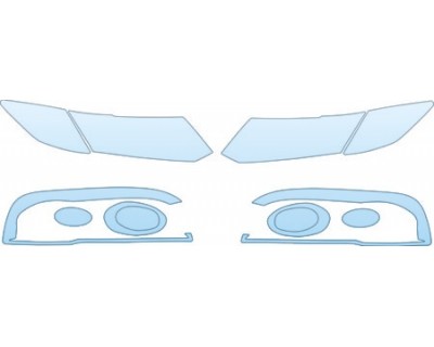 PAINT PROTECTION KIT - 2013 HONDA CIVIC SEDAN LX HEADLIGHTS FOGLIGHTS KIT - PRECUT PPF CLEAR BRA WRAP