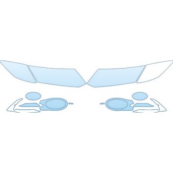 PAINT PROTECTION KIT - 2013 HONDA CIVIC COUPE LX HEADLIGHTS FOG LIGHTS KIT - PRECUT PPF CLEAR BRA WRAP