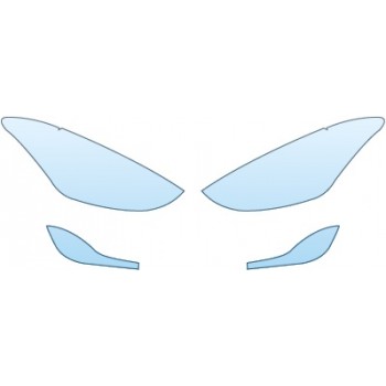 Precut PPF Kit – Clear Bra Paint Protection Film PAINT PROTECTION KIT - 2014 HYUNDAI ELANTRA GT BASE/WBLUE 4 DR HATCHBACK HEADLIGHTS FOGLIGHTS - PRECUT PPF CLEAR BRA WRAP