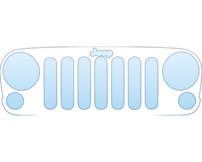 PAINT PROTECTION KIT - 2013 JEEP WRANGLER SAHARA BASE GRILLE KIT - PRECUT PPF CLEAR BRA WRAP