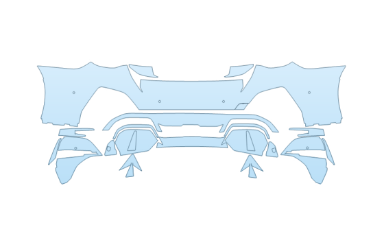 Precut PPF Kit – Clear Bra Paint Protection Film PAINT PROTECTION KIT - 2026 BMW I4 M50 REAR BUMPER - SENSORS - PRECUT PPF CLEAR BRA WRAP