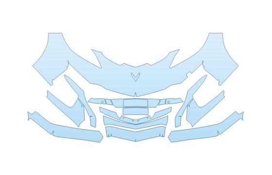 Precut PPF Kit – Clear Bra Paint Protection Film PAINT PROTECTION KIT - 2027 CHEVROLET CORVETTE Z06 CONVERTIBLE BUMPER - W/SEAMS - PRECUT PPF CLEAR BRA WRAP