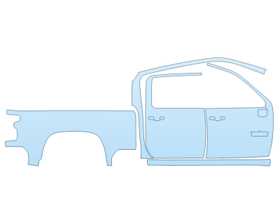 PAINT PROTECTION KIT - 2025 CHEVROLET SILVERADO 2500 HD CUSTOM PASSENGER SIDE CREW CAB STANDARD BED TEXAS EDITION - PRECUT PPF CLEAR BRA WRAP