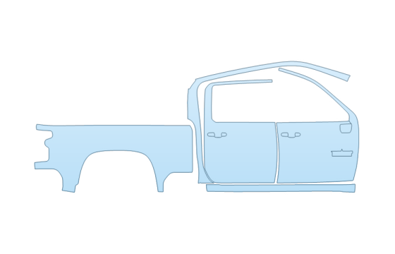 Precut PPF Kit – Clear Bra Paint Protection Film PAINT PROTECTION KIT - 2026 CHEVROLET SILVERADO 2500 HD LT PASSENGER SIDE CREW CAB STANDARD BED TEXAS EDITION - PRECUT PPF CLEAR BRA WRAP