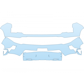PAINT PROTECTION KIT - 2025 CHEVROLET SILVERADO 3500 HD LTZ BUMPER - PLATE CUT OUT - PRECUT PPF CLEAR BRA WRAP