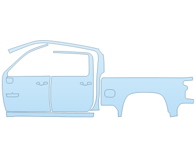 PAINT PROTECTION KIT - 2025 CHEVROLET SILVERADO 2500 HD WT DRIVER SIDE CREW CAB STANDARD BED TEXAS EDITION - PRECUT PPF CLEAR BRA WRAP