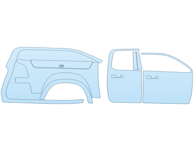PAINT PROTECTION KIT - 2024 DODGE RAM 1500 SPORT PASSENGER SIDE QUAD CAB W/RAM BOXES 64 BED - PRECUT PPF CLEAR BRA WRAP
