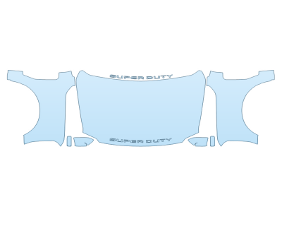 PAINT PROTECTION KIT - 2024 FORD F-250 SUPER DUTY LARIAT FULL HOOD FENDERS MIRRORS - PRECUT PPF CLEAR BRA WRAP