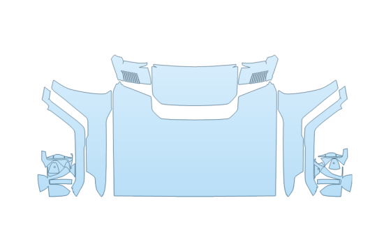 PAINT PROTECTION KIT - 2027 GMC HUMMER EV PICKUP FULL HOOD FENDERS MIRRORS  - (WRAPPED EDGES) - PRECUT PPF CLEAR BRA WRAP