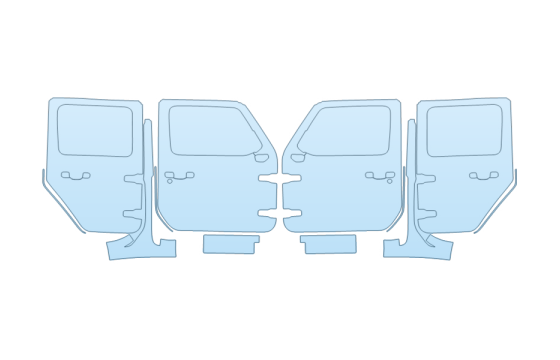 Precut PPF Kit – Clear Bra Paint Protection Film PAINT PROTECTION KIT - 2027 JEEP WRANGLER 4XE SAHARA FULL DOORS - PRECUT PPF CLEAR BRA WRAP