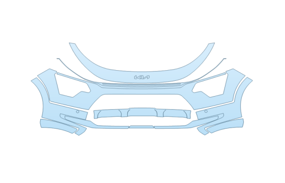 Precut PPF Kit – Clear Bra Paint Protection Film PAINT PROTECTION KIT - 2027 KIA NIRO EX TOURING BUMPER - SENSORS - PRECUT PPF CLEAR BRA WRAP